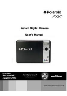 Polaroid Pogo manual. Camera Instructions.